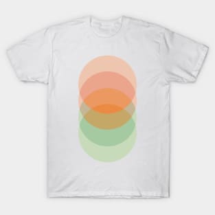 Mid Century Modern Retro 70s Circles Sunrise T-Shirt